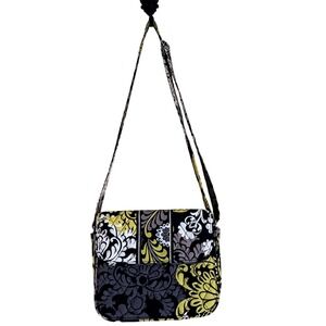Vera Bradley Small Messenger Crossbody‎ Bag Lemon Parfait floral quilted